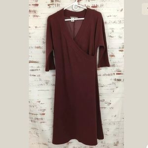 isabella bird Dresses - Isabella Bird Sweater Dress Faux Wrap Maroon isabella bird Dresses - Isabella Bird Sweater Dress Faux Wrap Maroon